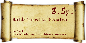 Balázsovits Szabina névjegykártya