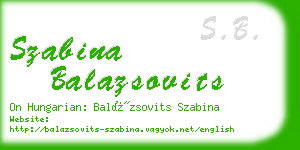 szabina balazsovits business card